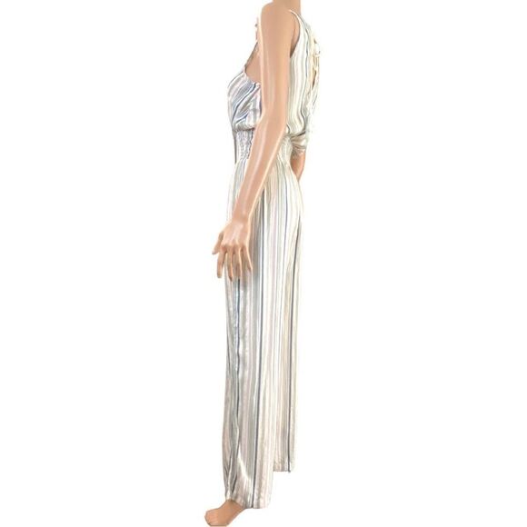 Blue Island Striped Wide Leg Jumpsuit XS Resortwear Cruise Chic Vacation Ready - Picture 4 of 14